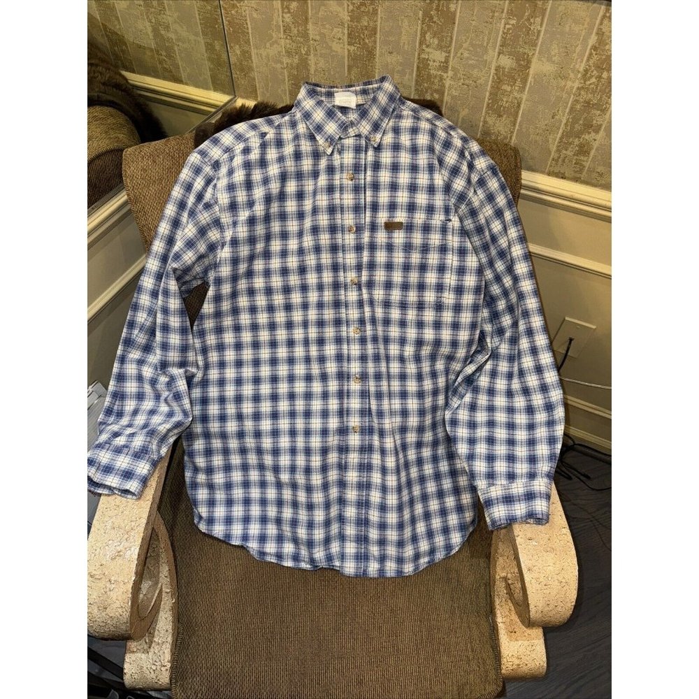 Carhartt Mens Medium Relaxed Fit Plaid Cotton Long Sleeve Button Down Shirt.XL‎